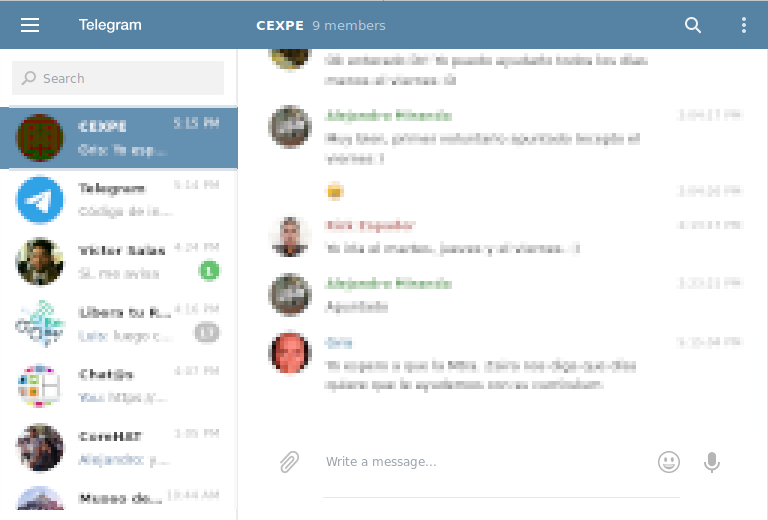 interfaz telegram